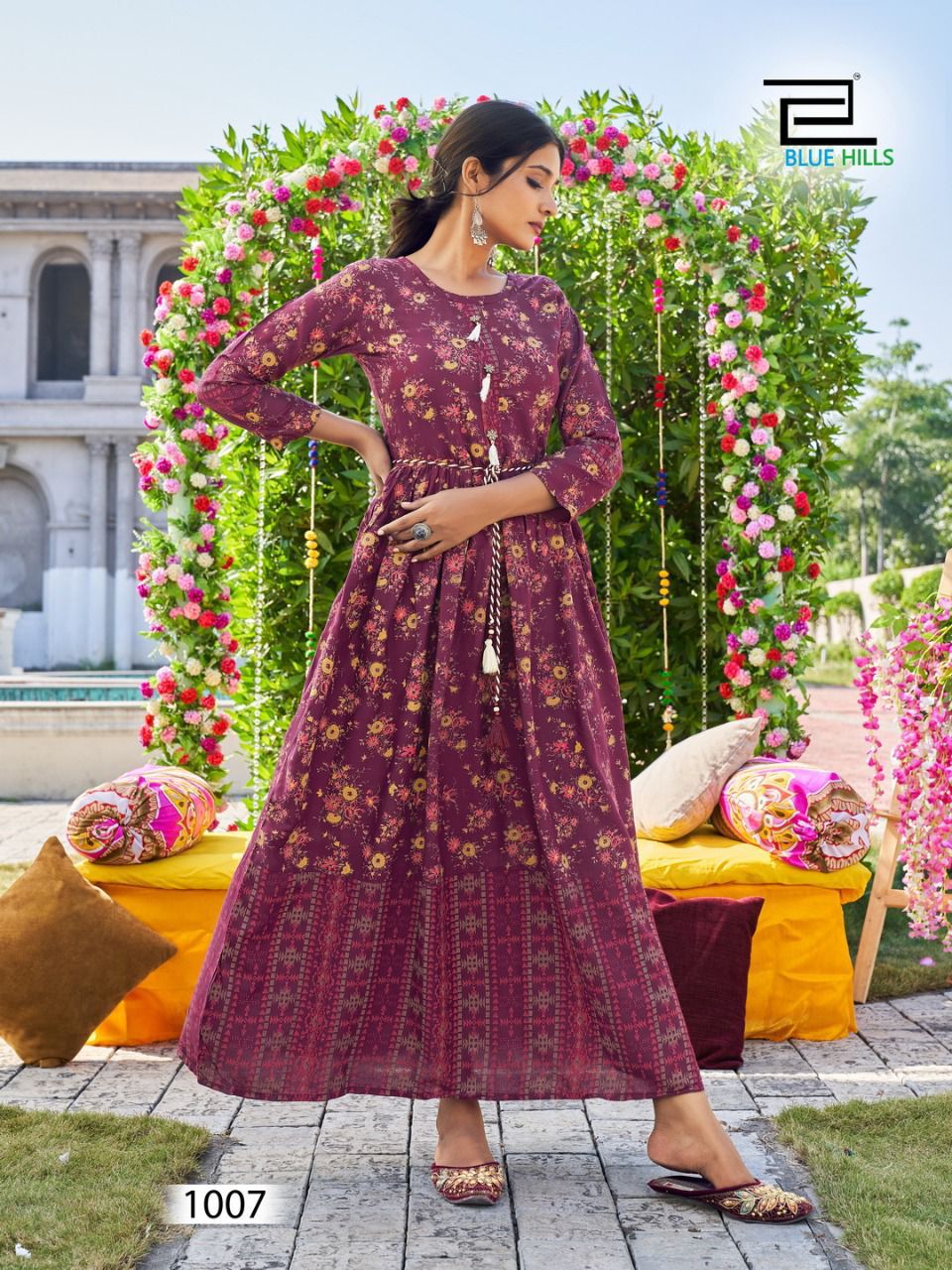 Blue Hills Lachak 1 Heavy Festive Wear Rayon Floor Touch Latest Anarkali Kurtis Collection